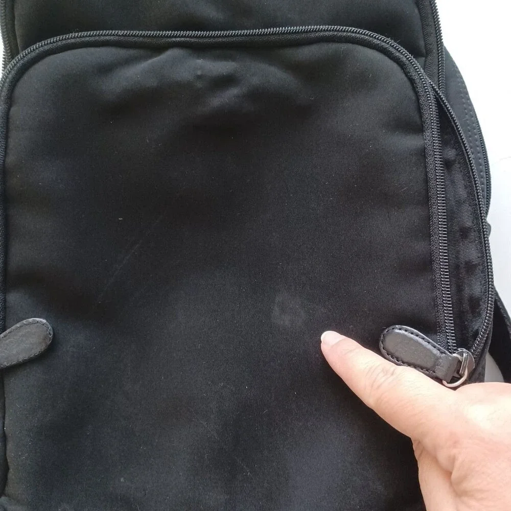 HOBO International Backpack Vintage 90s Y2K‎ Nylon Black Adjustable Straps